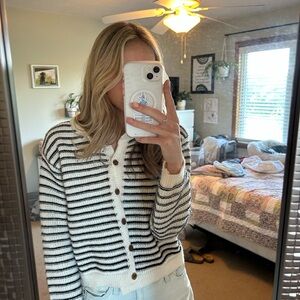 Striped Black and White Women's Sweater